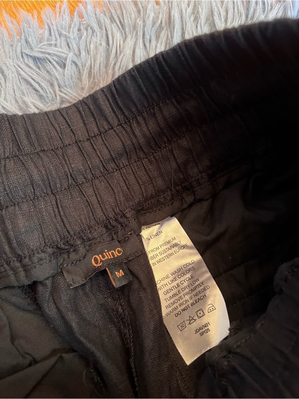 Quince Black 100% European Linen Wide Leg Cropped Pants Size M - Picture 3 of 8